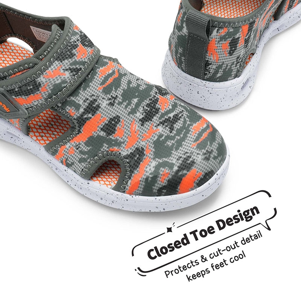 Kids Camouflage Quick Dry Water Sandals - GREY ORANGE - 2
